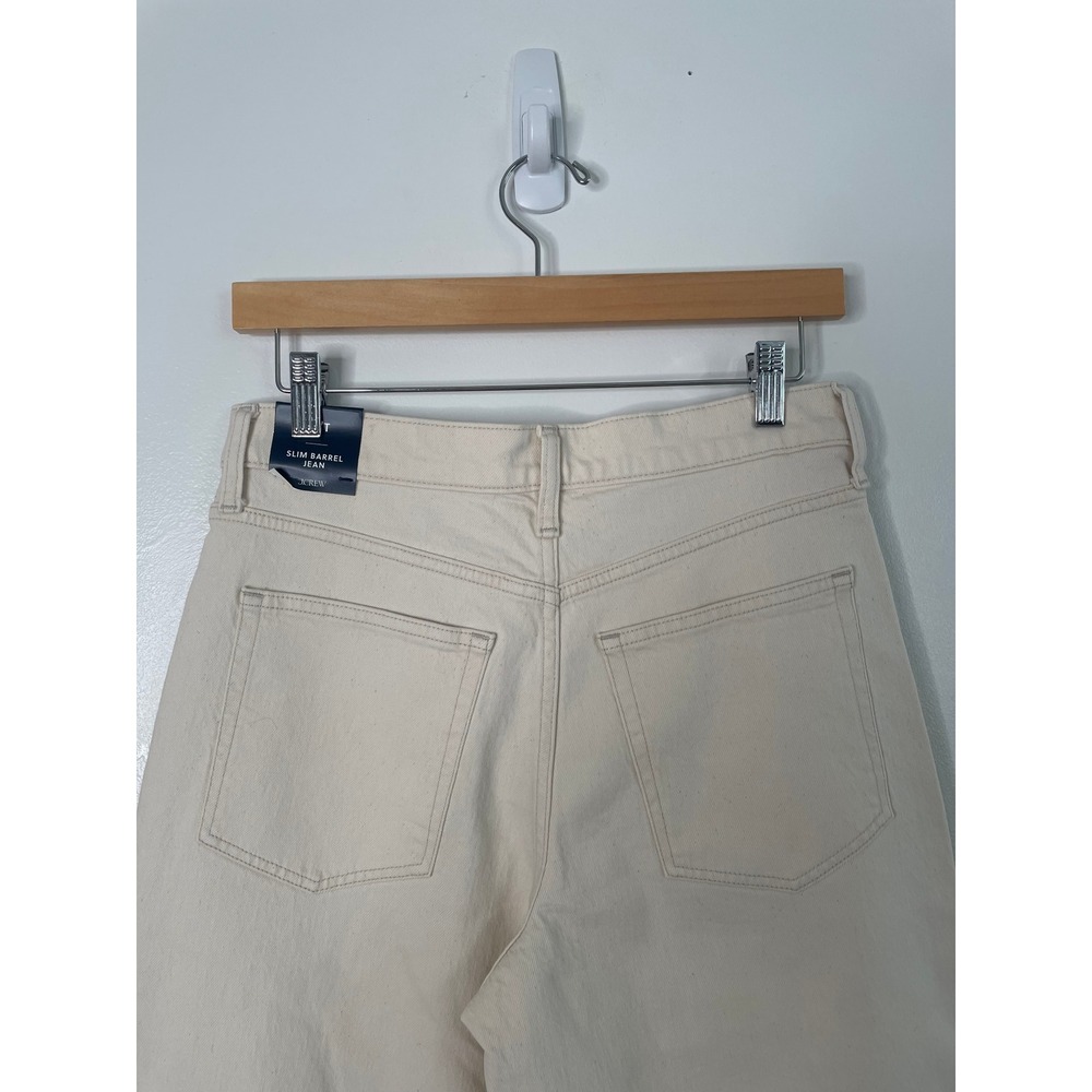 J.Crew Slim Barrel Jean Denim Women‎ 27 Tall Ecru Cream CQ558 New - Picture 5 of 12